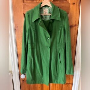 Tulle by Anthropolgie Kelly Green Pea Coat